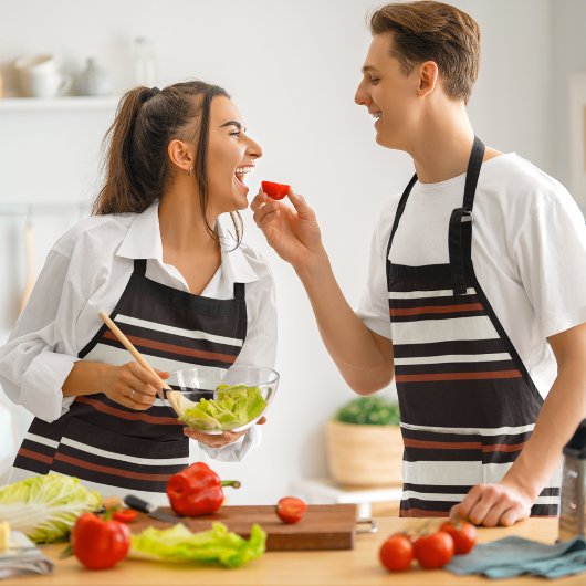 Dunkle Schokolade, braune Streifen Schürze