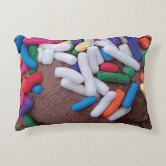 Dunkle Schokolade Eiscreme mit Regenbogensprinklen Dekokissen (Vorderseite)