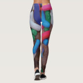 Dunkle Schokolade Eiscreme mit Regenbogensprinklen Leggings (Rückseite)