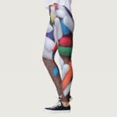 Dunkle Schokolade Eiscreme mit Regenbogensprinklen Leggings (Links)