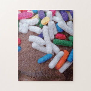 Dunkle Schokolade Eiscreme mit Regenbogensprinklen Puzzle