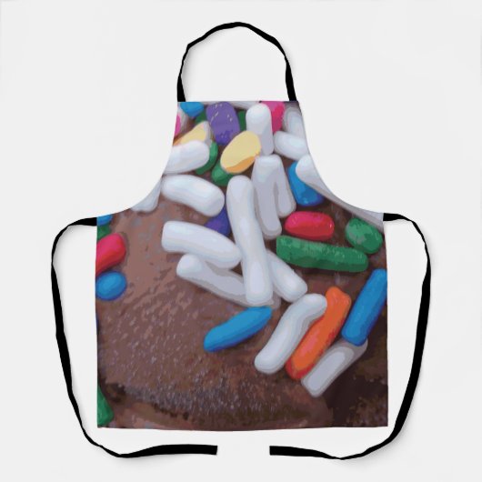 Dunkle Schokolade Eiscreme mit Regenbogensprinklen Schürze (Vorderseite)