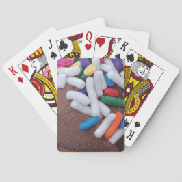 Dunkle Schokolade Eiscreme mit Regenbogensprinklen Spielkarten