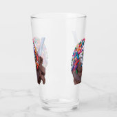 Dunkle Schokolade Eiscreme mit Sprinklerglas Glas (Links)