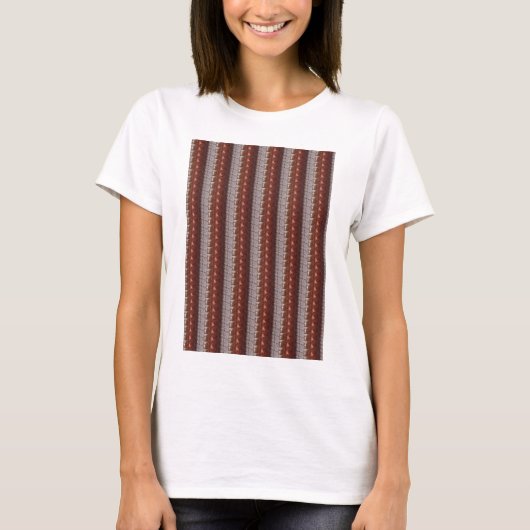 Dunkle Schokolade gravierte gestickte Blick T-Shirt (Vorderseite)