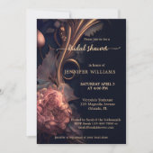 Dunkle Schokolade Rose Gold Brautparty Einladung (Vorderseite)