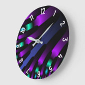 Dunkle, schöne Farben Nebel leuchtende Streifen Große Wanduhr (Winkel)