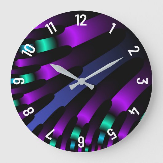 Dunkle, schöne Farben Nebel leuchtende Streifen Große Wanduhr (Vorderseite)