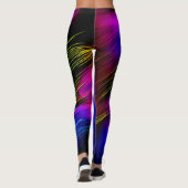 Dunkle schöne Farben Neonleuchten Linien Leggings (Rückseite)