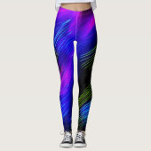 Dunkle schöne Farben Neonleuchten Linien Leggings (Vorderseite)