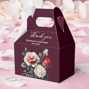 Dunkle Schöne rosa weiße rote Rosen Blumen Hochzei Geschenkschachtel