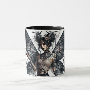Dunkle Schönheit Gothic asiatische Feentattoos & P Tasse