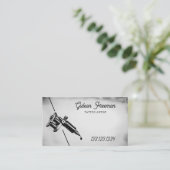 Dunkle schwarz-weiße Tätomaschine Visitenkarte (Stehend Vorderseite)