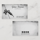 Dunkle schwarz-weiße Tätomaschine Visitenkarte (Vorne/Hinten)