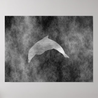 Dunkle Schwarze Dolphin Poster