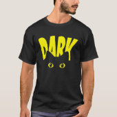 Dunkle schwarze Katze mit Big Eyes Cool Cat Vater  T-Shirt (Vorderseite)