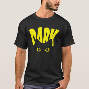 Dunkle schwarze Katze mit Big Eyes Cool Cat Vater T-Shirt