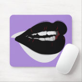 Dunkle schwarze Lipstick-Lippen Mousepad (Mit Mouse)