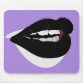 Dunkle schwarze Lipstick-Lippen Mousepad (Vorne)