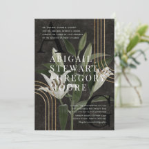 Dunkle schwarze Moody Grüne Botanische Hochzeit