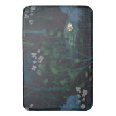Dunkle schwarze Moody Lily Pond Floral Badematte (Vorderseite Vertikal)