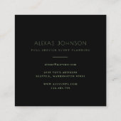 Dunkle schwarze Moody Moderner Grüner Frühling Quadratische Visitenkarte (Rückseite)