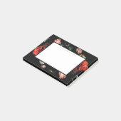 Dunkle schwarze personalisierte Post-Itmit Post-it Klebezettel (angewinkelt)