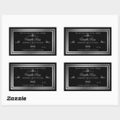 Dunkle schwarze Produktkennzeichnung Silver Frame Rechteckiger Aufkleber (Blatt)