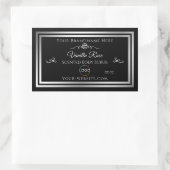 Dunkle schwarze Produktkennzeichnung Silver Frame Rechteckiger Aufkleber (Tasche)