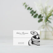 Dunkle schwarze und weiße Script Schlange Tattoo Visitenkarte (Stehend Vorderseite)