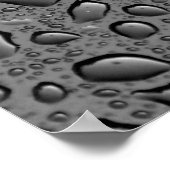 Dunkle schwarze Wassertropfen, texturiert Poster (Ecke)