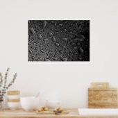 Dunkle schwarze Wassertropfen, texturiert Poster (Küche)