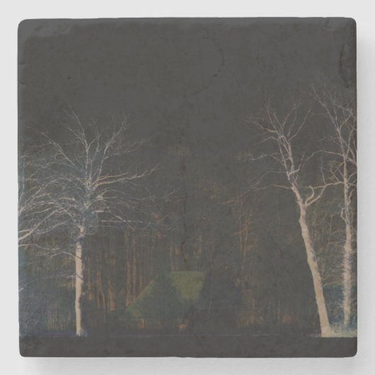 Dunkle Seite 4 Küste Steinuntersetzer (Vorderseite)