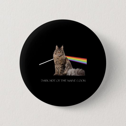 Dunkle Seite der Maine Coon Cat Lover Button (Vorderseite)