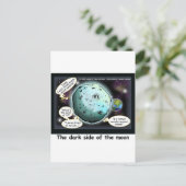 Dunkle Seite des Mondes Funny Cartoon Geschenke Postkarte (Stehend Vorderseite)