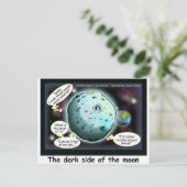 Dunkle Seite des Mondes Funny Cartoon Geschenke Postkarte (Stehend Vorderseite)