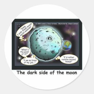 Dunkle Seite des Mondes Funny Cartoon Geschenke Runder Aufkleber