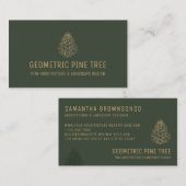 Dunkle Seite Grün Beige Wald Baum Rustikale Kiefer Visitenkarte (Vorne/Hinten)