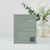 Dunkle Seite Grün | Details zur Hochzeit Begleitkarte (Stehend Vorderseite)