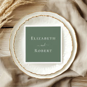 Dunkle Seite Grün Minimalistische Paarnamen Hochze Serviette