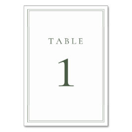 Dunkle Seite Grün Moderne Minimalistische Hochzeit Tischnummer