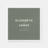 Dunkle Seite Grün Rustikale Moderne Minimalistisch Serviette (Vorderseite)