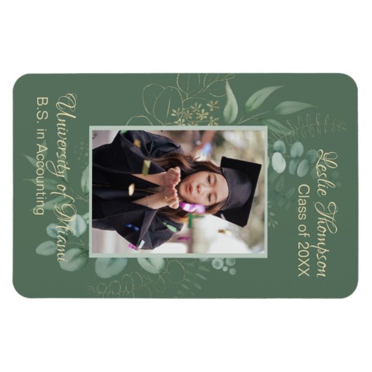 Dunkle Seite Grüner botanischer Abschluss Keepake Magnet (Horizontal)