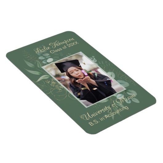 Dunkle Seite Grüner botanischer Abschluss Keepake Magnet (Rechte Seite)