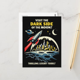 Dunkle Seite Mond Postkarte im Vintage Art Deco St