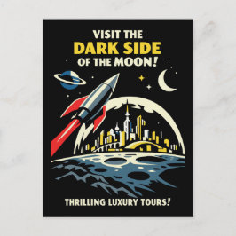 Dunkle Seite Mond Postkarte im Vintage Art Deco St