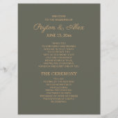 Dunkle Seiten Grünen Hochzeitsprogramm Brautparty Programm (Vorderseite)