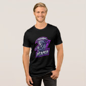 Dunkle Sensenmann-Sense Street Style Tri-Blend Shirt (Vorderseite voll)