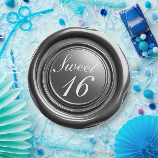 Dunkle Silber Candle Wax Siegel Tropfen Sweet 16 W Pappteller (Party)
