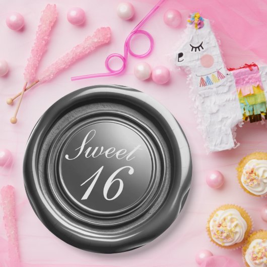 Dunkle Silber Candle Wax Siegel Tropfen Sweet 16 W Pappteller (Party)